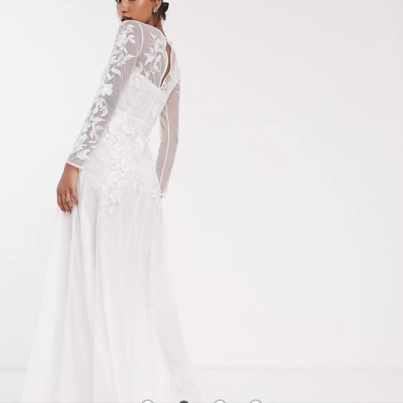 ASOS EDITION floral embroidered mesh wedding dress - Picture 2 of 12